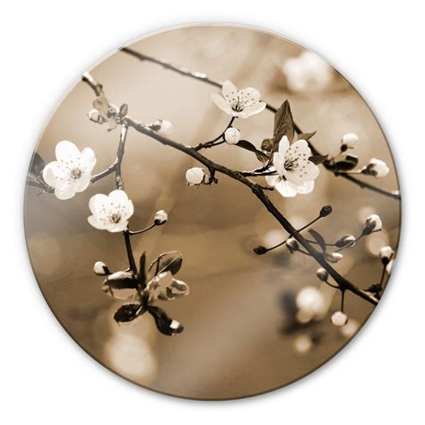 Spring Awakening Round Glass Art Wall