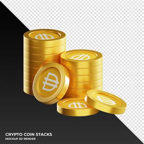 Premium PSD Dai Coin Stacks Cryptocurrency 3d Render Illustration