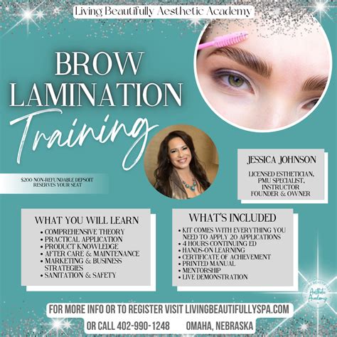 Brow Lamination Class Flyer Living Beautifully Spa