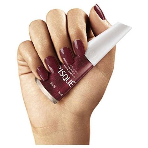 Esmalte De Uñas Risqué Rubi Rojo Metalizado 8ml Brasilybelleza