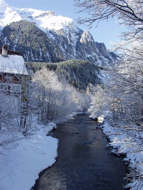 a river running through a snow covered forest