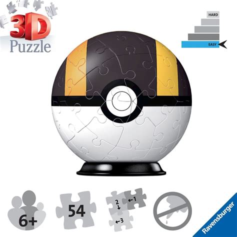 Pokémon Ravensburger Puzzle Ball 3d 54 Pezzi Ultra Ball