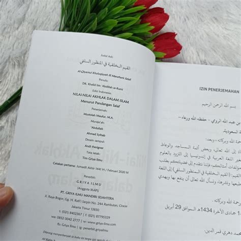 Buku Nilai Nilai Akhlak Dalam Islam Menurut Pandangan Salaf Stok Kosong