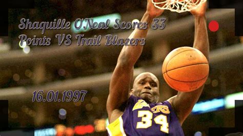 Shaquille O Neal Points Vs Trail Blazers Youtube