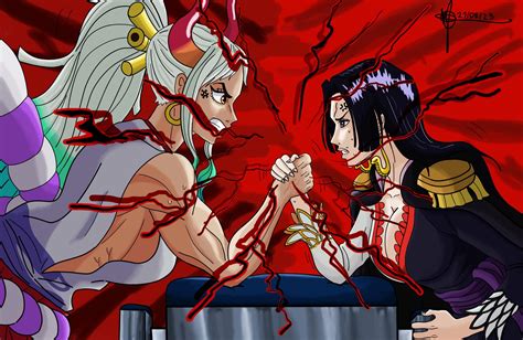 Yamato Vs Boa Hancock In A Arm Wrestling Ronepiece