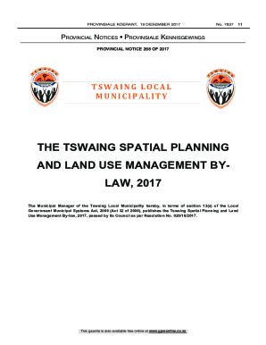 Fillable Online THE TSWAING SPATIAL PLANNING AND LAND USE MHP Fax