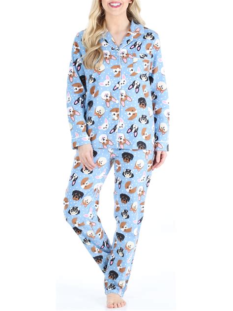 Pajamamania Pajamamania Womens Cotton Flannel Long Sleeve Pajamas