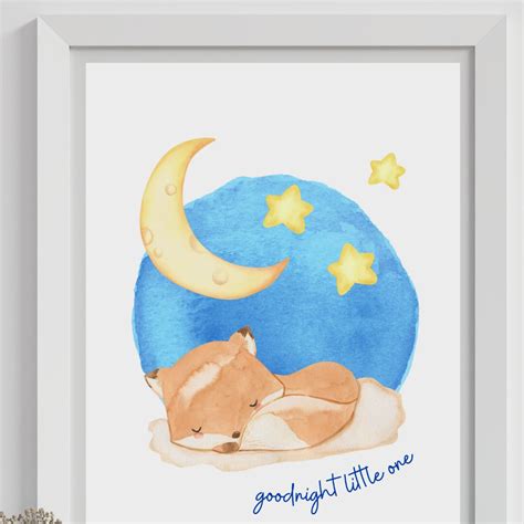 PRINTABLE Sleeping Fox Wall Art Nursery Room Decor DIGITAL DOWNLOAD - Etsy