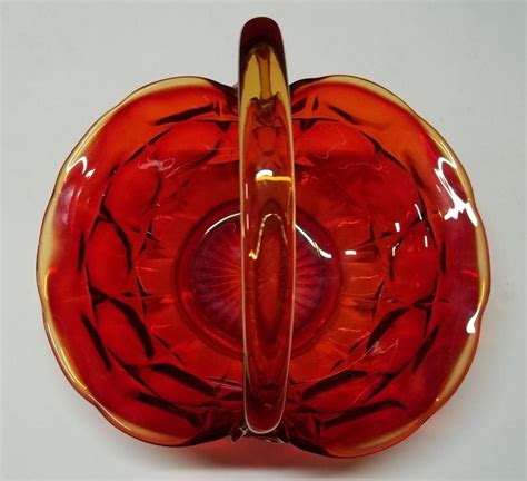 Amberina Sunset Glass Basket Indiana Glass J D