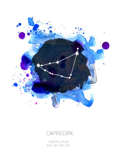 Capricorn Zodiac Constellation Art Print — Drawn Together Art ...