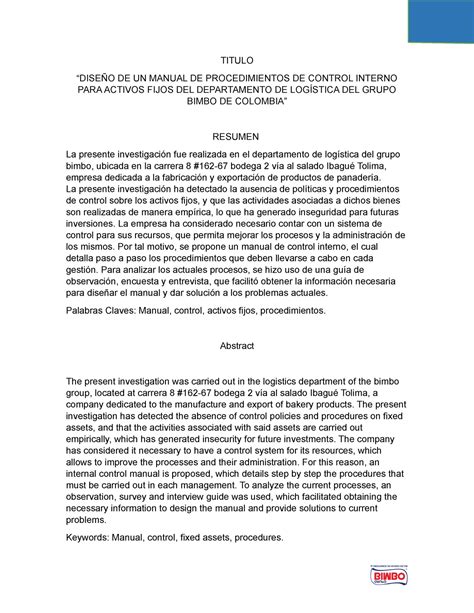 23 De Marzo Manual DE Procedimientos DE Control Interno PARA Activos