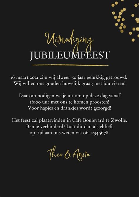 Uitnodiging Jubileum Jaar Getrouwd Met Twee Kaartje Go