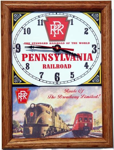 Pennsylvania Railroad Wood Framed Clock A