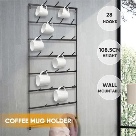 VGEBY Porte Tasse Suspendu Mural Métal 8 couches Hook Rack Porte