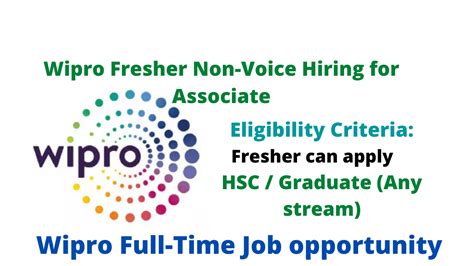 Wipro Fresher Non Voice Hiring For Associate Check The Eligibility