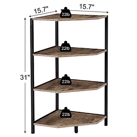 Snapklik VECELO 31 Inch Corner Shelf 4 Tier Display Shelves