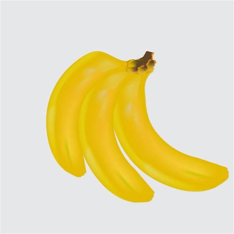 Um Cacho De Bananas Em Um Fundo Branco Vetor Premium