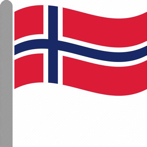 Country Flag Nor Norway Norwegian Pole Waving Icon Download On