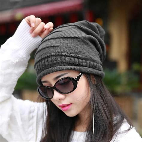 Gorro cálido holgado de invierno para hombre y mujer gorro de esquí de