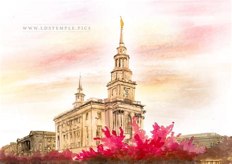 Philadelphia Temple Watercolor Painting Lds Temple Pictures