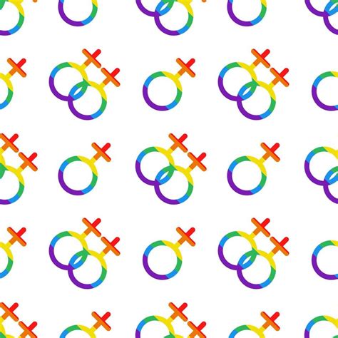 Vector Seamless Pattern With Lgbt Female Symbols Venus Signs In