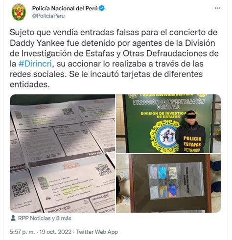 Fanáticos de Daddy Yankee estafados con entradas falsas en Perú El