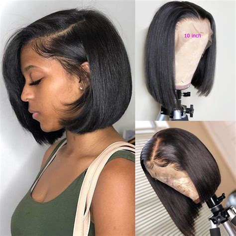 Bly Short Straight 13x4 Frontal Bob Wigs Human Hair Pre