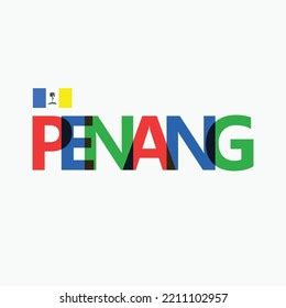 Pulau Pinang Penang Vector Rgb Overlapping Stock Vector Royalty Free