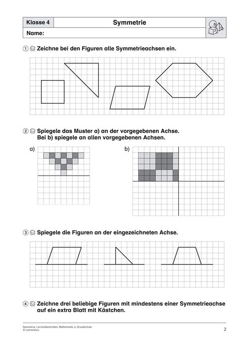 Arbeitsblatt Symmetrie Grundschule Klasse Grundschule Klasse