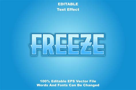 Premium Vector Freeze Editable Text Effect