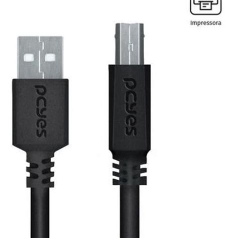 Cabo Para Impressora Usb A Macho P Usb B Macho M Preto