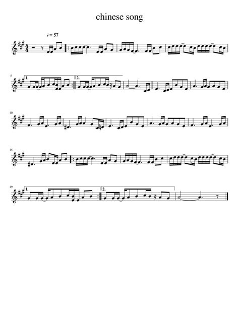 Chinese Song Sheet Music For Piano Solo