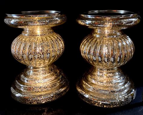 Valerie Parr Hill Lit Candle Holder Glass Pedestals W Mirror Etsy