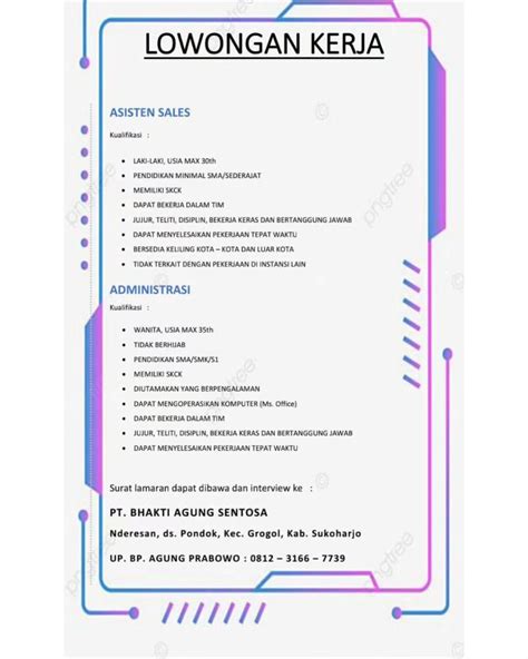 Lowongan Kerja September 2023 Admin PT Bhakti Agung Sentosa Di Solo