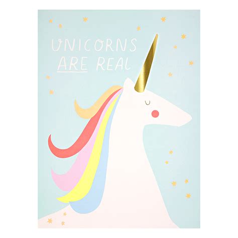 Affiches Arc En Ciel Et Licorne Rose Meri Meri Pour Chambre Enfant