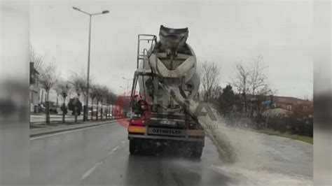 Esenyurt Ta Beton Mikseri Betonu Yola D Kerek Ilerledi