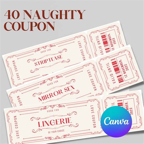 Editable Naughty Coupons Template Printable Sex Coupon Valentines Day