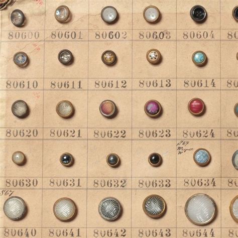 Sample Card Czech Antique Glass Buttons Vintage Buttons