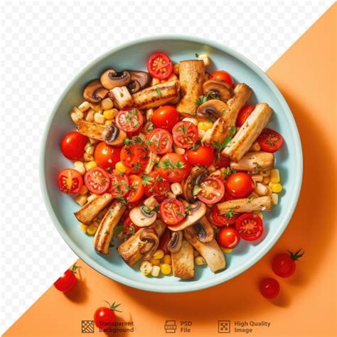 Un Plato De Comida Con Un Plato De Verduras Y Una Imagen De Tomates