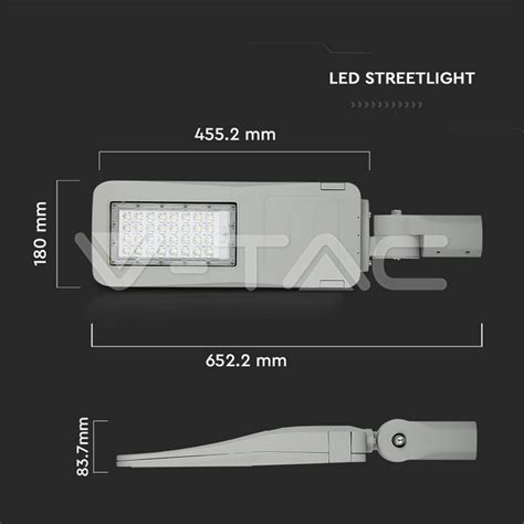 V Tac Led Street Light Samsung Chip W K Class I Aluminium Dim