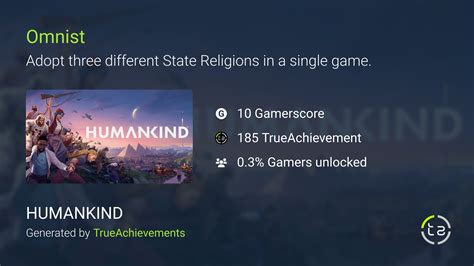 Omnist achievement in HUMANKIND