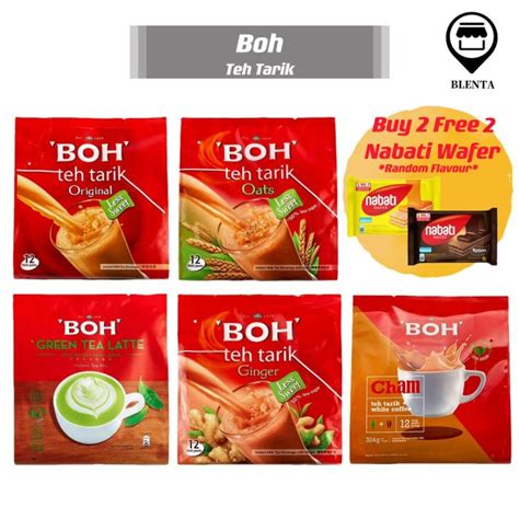 BOH 3 In 1 Teh Tarik Instant Milk Tea Beverage Original Ginger Cham