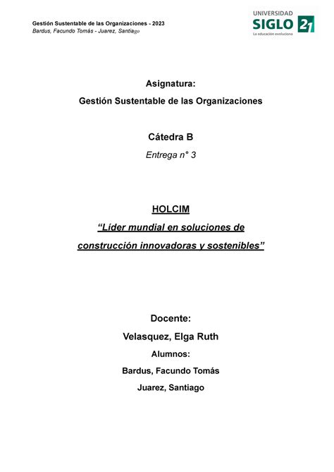 Tp 3 Gestión Sustentable Gestión Sustentable De Las Organizaciones