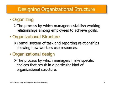 Chapter 7 Organizing Designing Organizational Structure Power Point