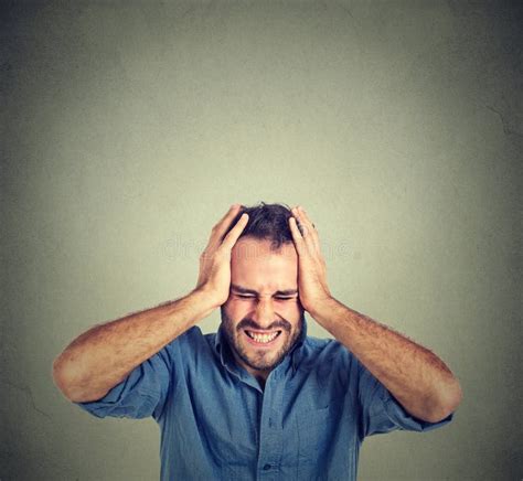 Stressed Man Upset Frustrated Negative Human Emotions Stock Photo