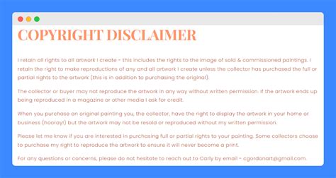 Copyright Disclaimer Free Template Examples And Rules