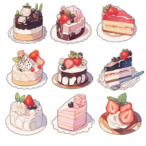 Premium AI Image A Close Up Of A Bunch Of Different Cakes On Plates