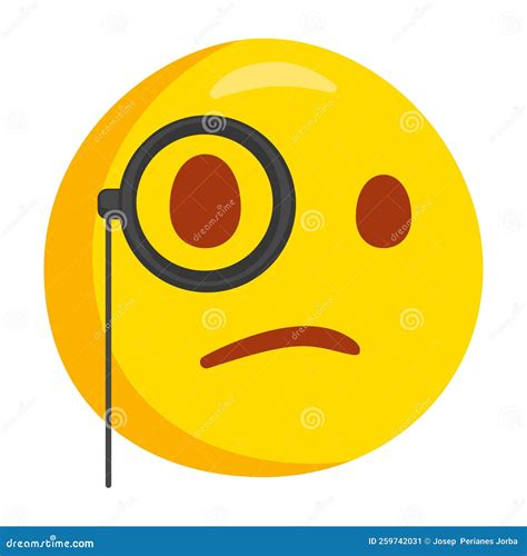 Oog Met Monocle Emoji Icon Illustratie Heren Glazen Vectorsymbool Emoticon Design Doedle