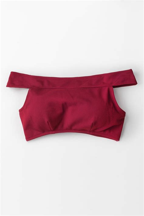 Ruby Red Off The Shoulder Bikini Top