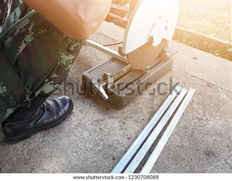 Strong Soldier Welding Iron Make Steel Stock Photo 1230708088 ...